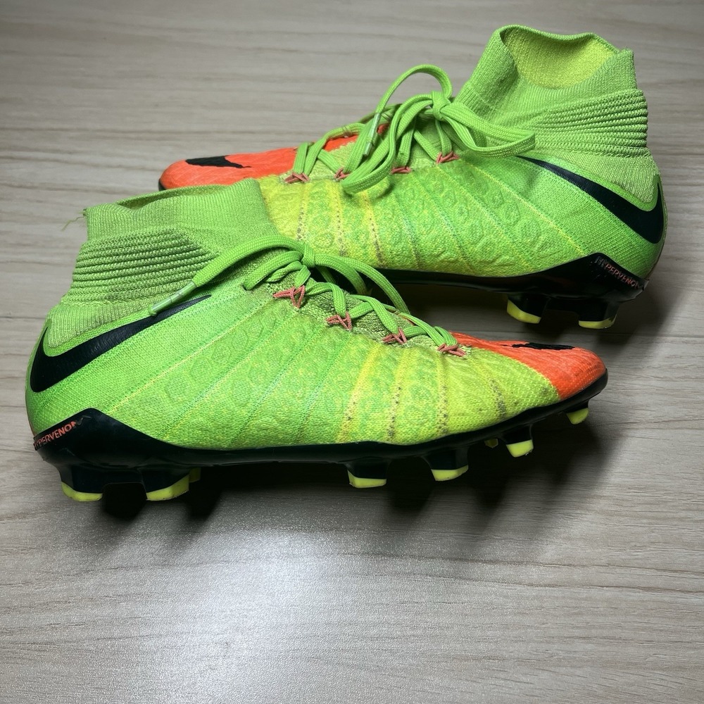 Nike Hypervenom Jr Phantom 3 FG ACC Orange Green 882087 308 Soccer‎ Cleats 5Y